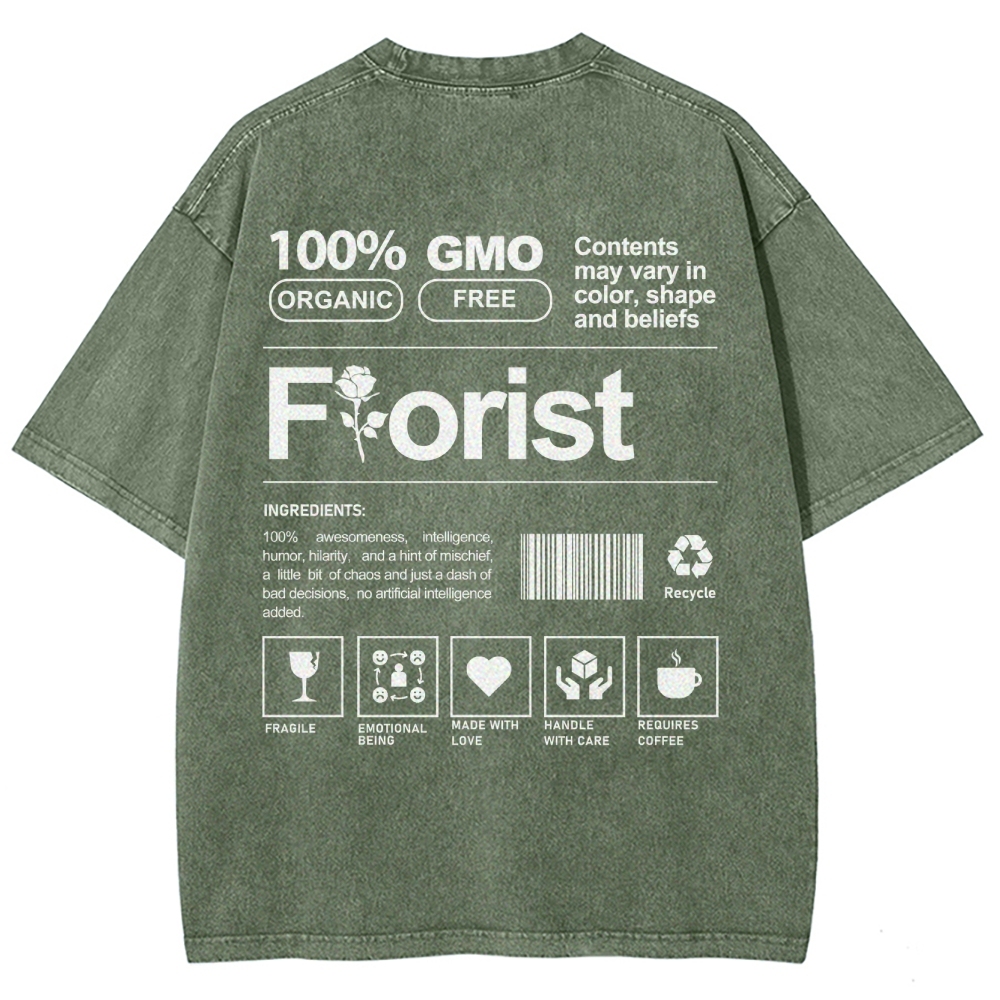 Florist Unisex Fit Washed T-Shirt-moweekender
