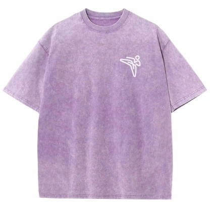 Taekwondo Pattern Washed Vintage Short Sleeves T-Shirt-moweekender