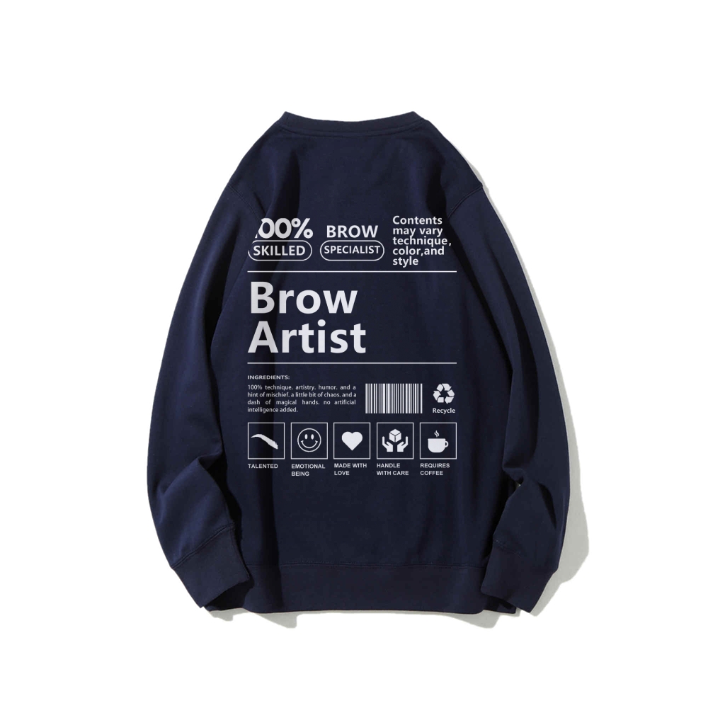 Brow Artist Casual Crewneck Sweatshirt-moweekender