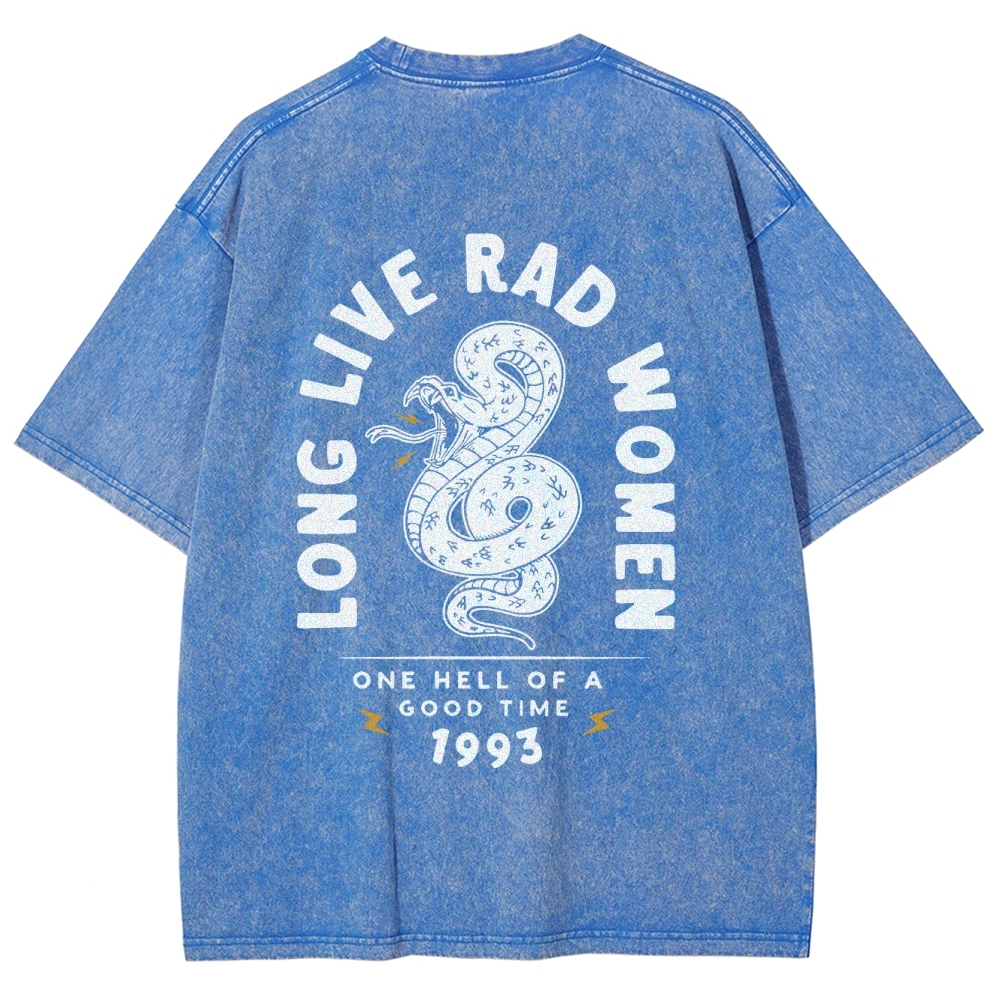 Long Live Rad Women Vintage Snowflake Washed T-Shirt-moweekender