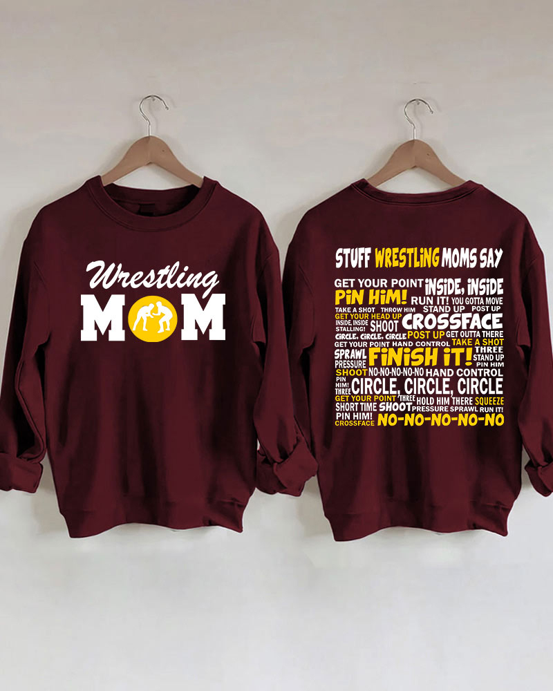 Wrestling Moms Yellow Printed Sweatshirt-moweekender