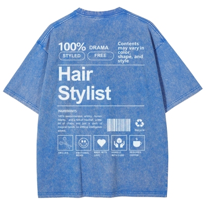 Hair Stylist Washed Vintage Short Sleeves T-Shirt-moweekender
