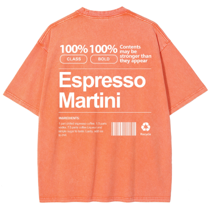Espresso Martini Unisex Fit Washed Oversized T-Shirt-moweekender