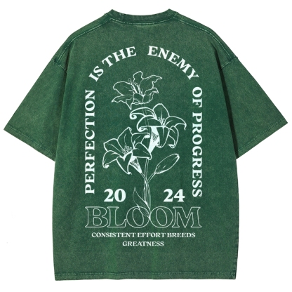 2024 Bloom Vintage Snowflake Washed T-Shirt-moweekender