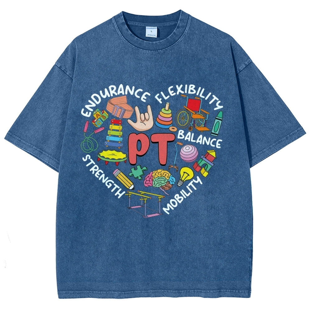Physical Therapist Unisex Fit Washed T-Shirt-moweekender