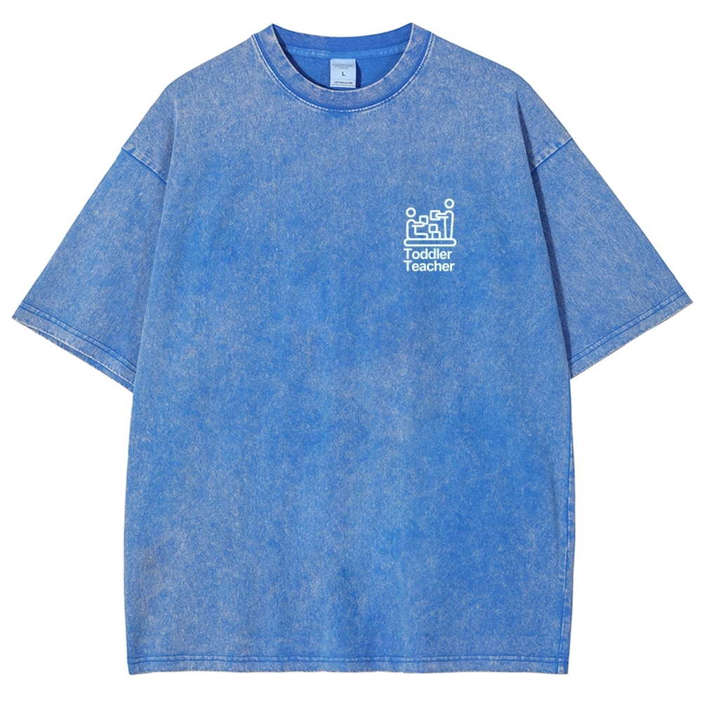 Toddler Teacher Unisex Fit Washed T-Shirt-moweekender