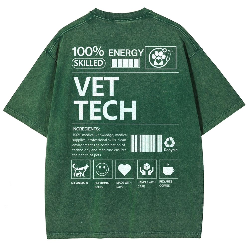 vet tech Unisex Fit Washed T-Shirt-moweekender