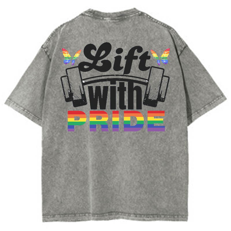 Pride Lift Unisex Vintage Washed Short Sleeve T-Shirt-moweekender