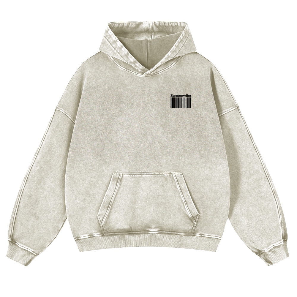 Screenwriter Printed Vintage Washed Hoodie-moweekender