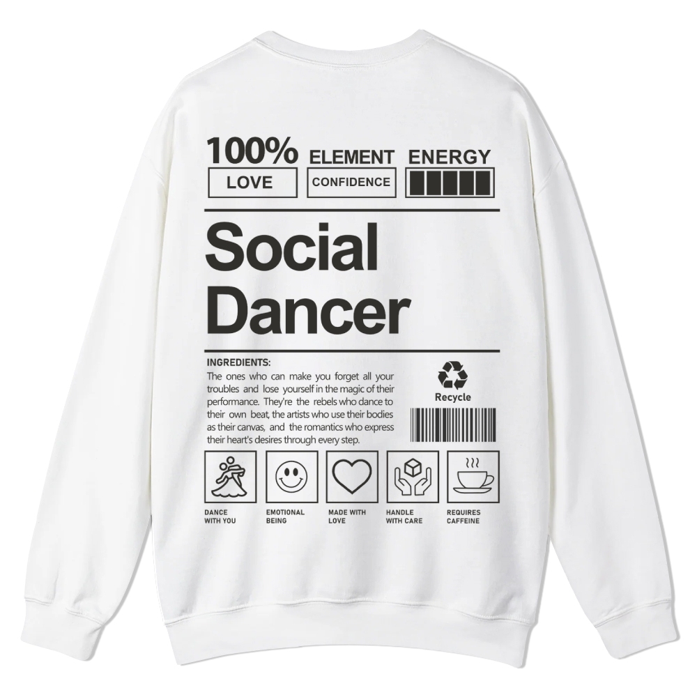 Social Dancer Casual Crewneck Sweatshirt-moweekender