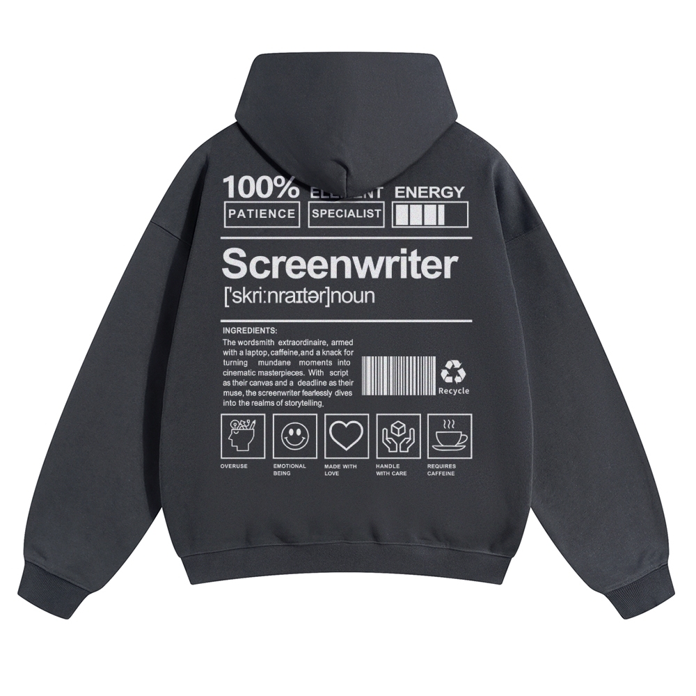 Screenwriter Unisex Casual Anime Print Hoodie-moweekender