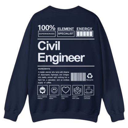 Civil Engineer Pattern Crew Neck Sweatshirt-moweekender