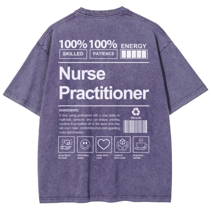 Nurse Practitioner Unisex Fit Washed T-Shirt-moweekender