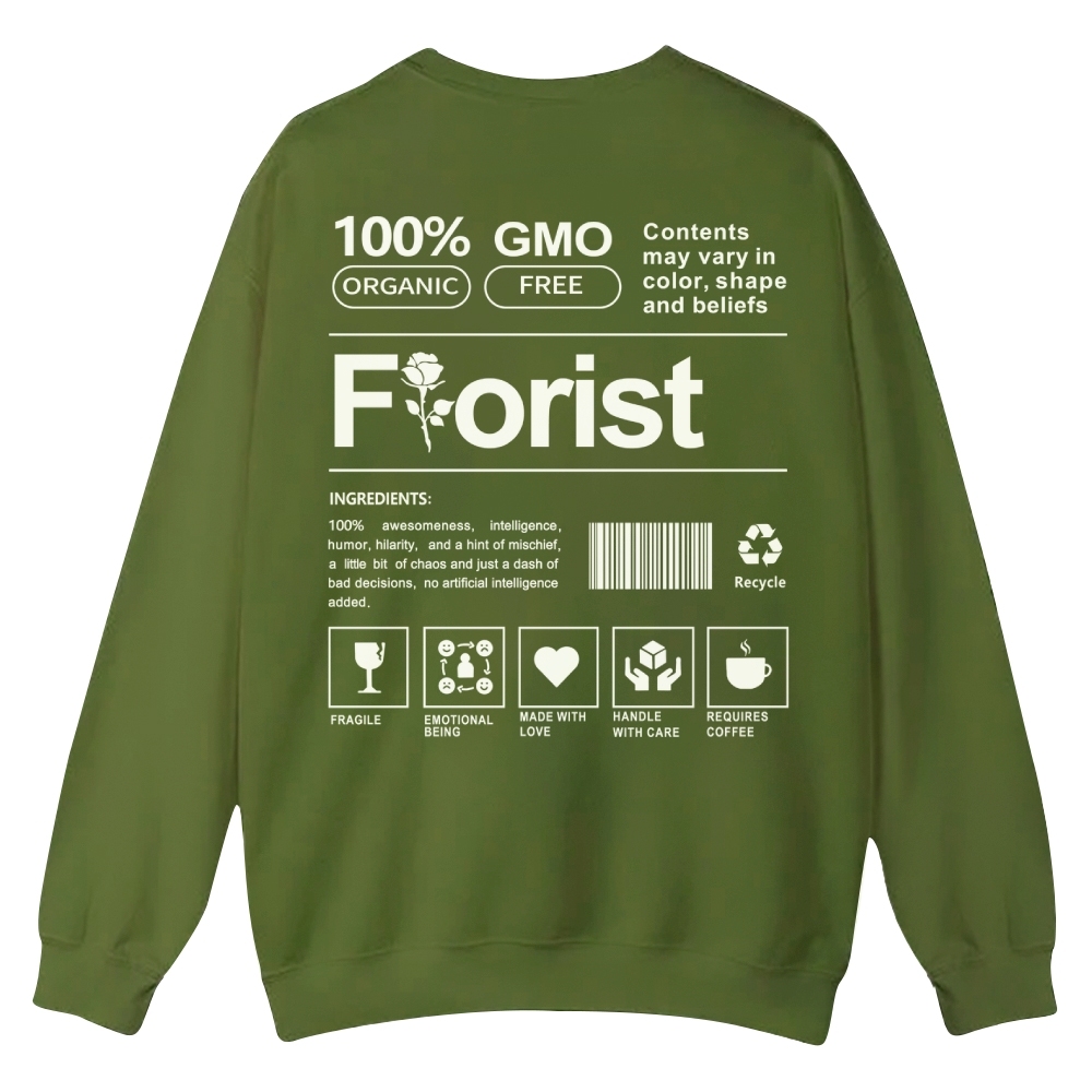 Florist Pattern Crew Neck Sweatshirt-moweekender