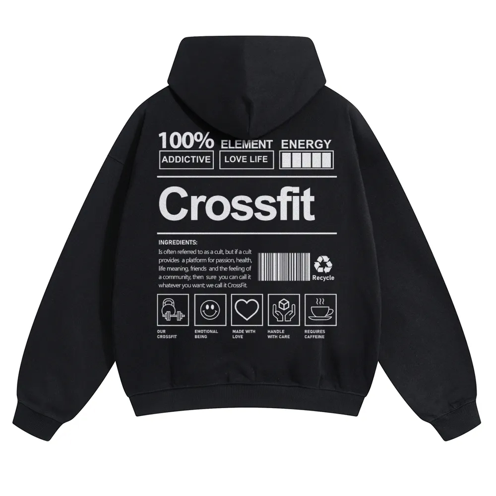 Crossfit Unisex Casual Anime Print Hoodie-moweekender