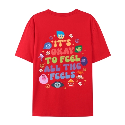 It's Okay To Feel All The Feels Casual Short Sleeve T-Shirt-moweekender