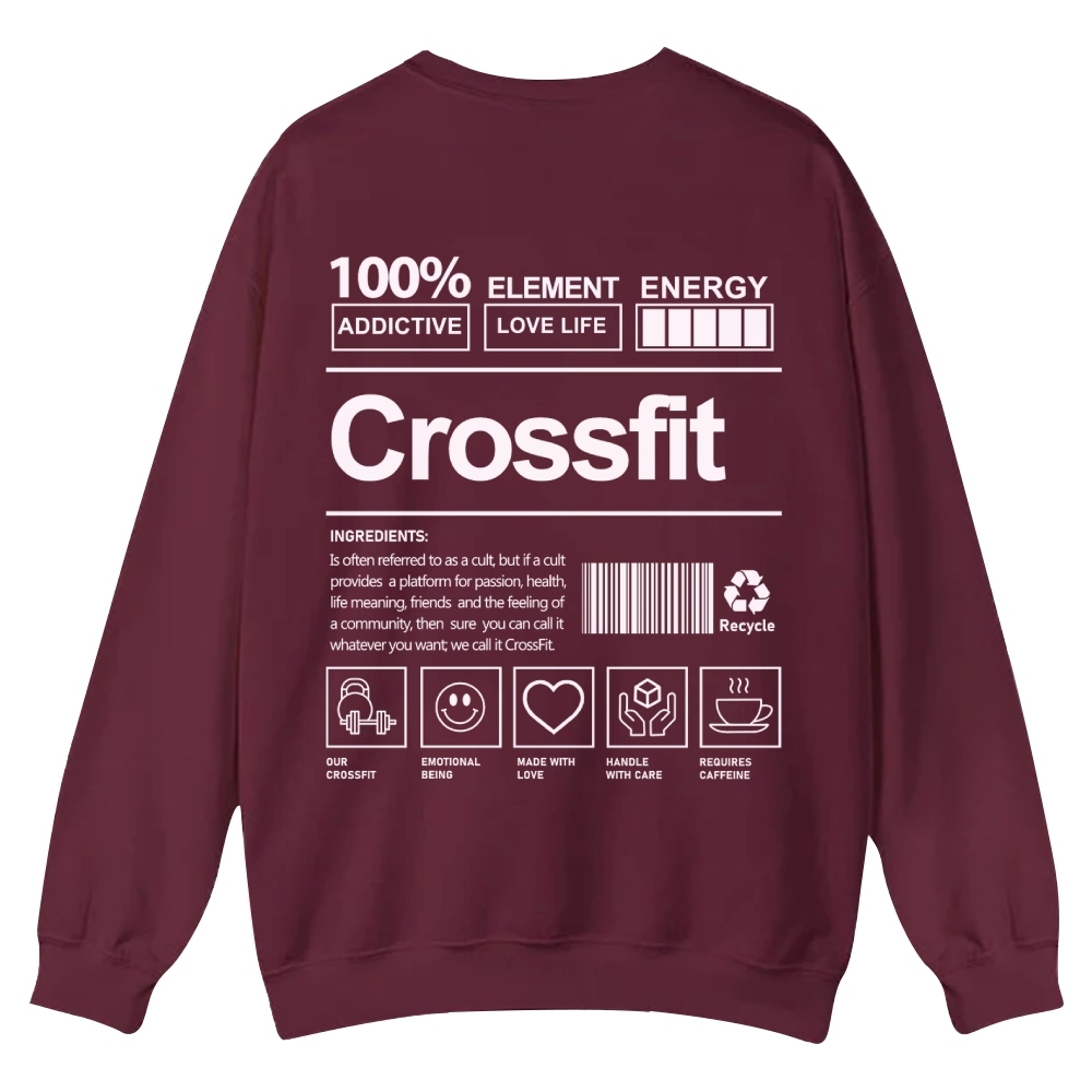 Crossfit Printed Crew Neck Sweatshirt-moweekender