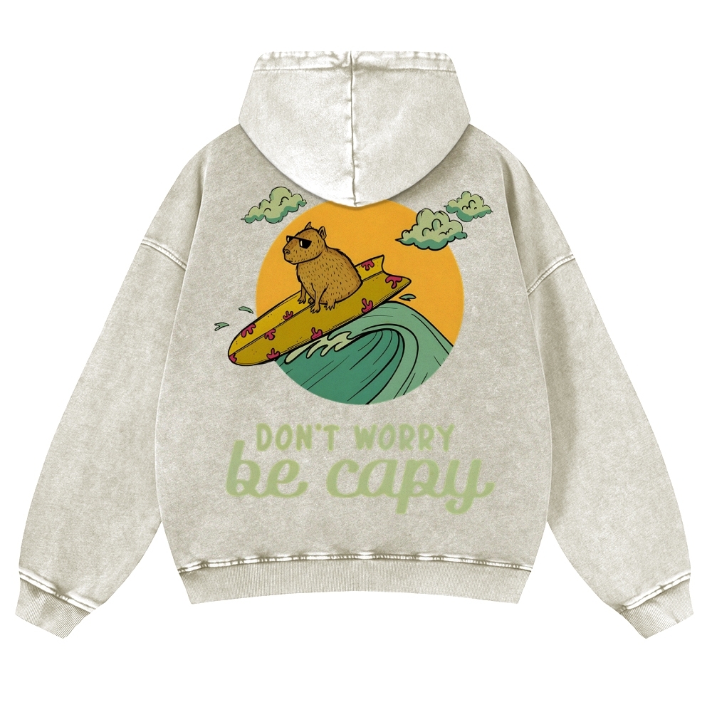 Be Capy Surfing Vintage Washed Hoodie-moweekender