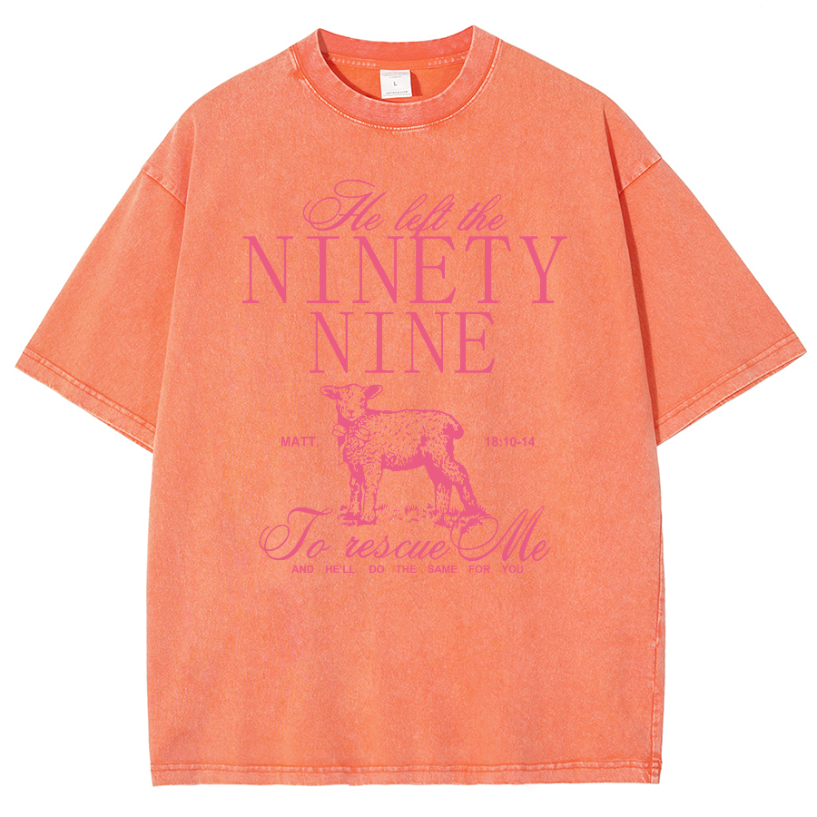 He Left The Ninety Nine To Rescue Me Unisex Fit Washed Oversized T-Shirt-moweekender