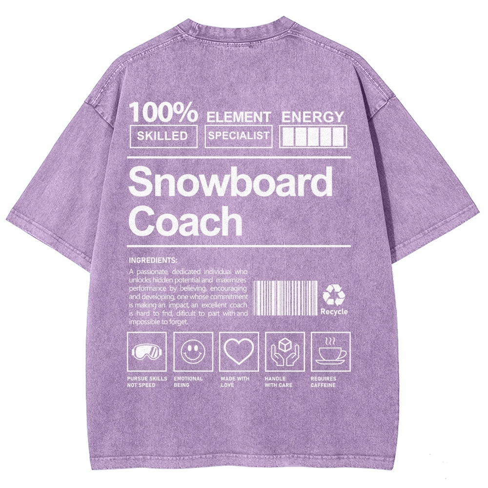 Snowboard Coach Unisex Fit Washed T-Shirt-moweekender