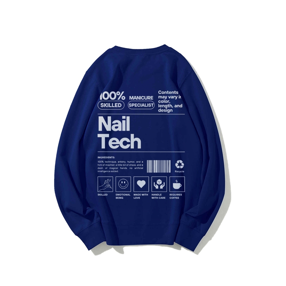 Nail Tech Casual Crew Neck Sweatshirt-moweekender