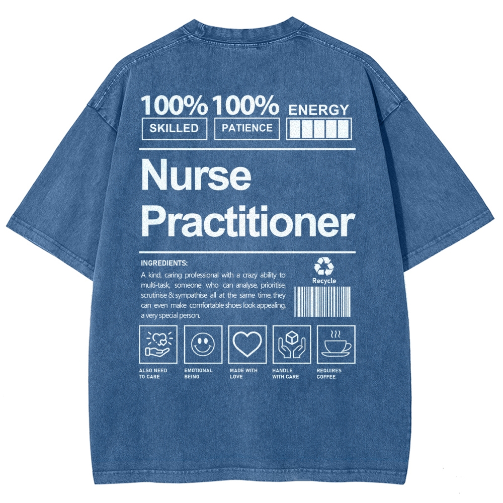 Nurse Practitioner Unisex Fit Washed T-Shirt-moweekender