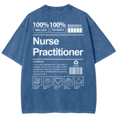Nurse Practitioner Unisex Fit Washed T-Shirt-moweekender
