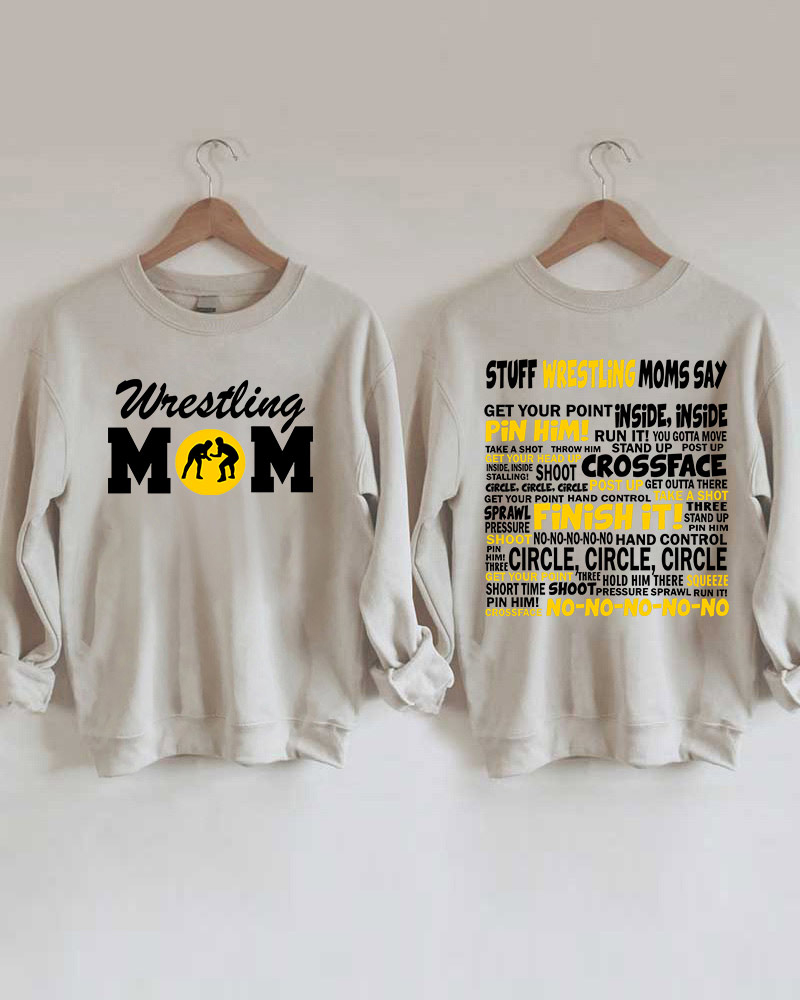 Wrestling Moms Yellow Printed Sweatshirt-moweekender