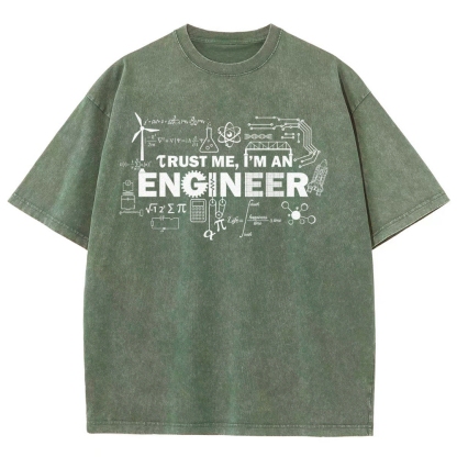 Engineer Unisex Fit Washed T-Shirt-moweekender