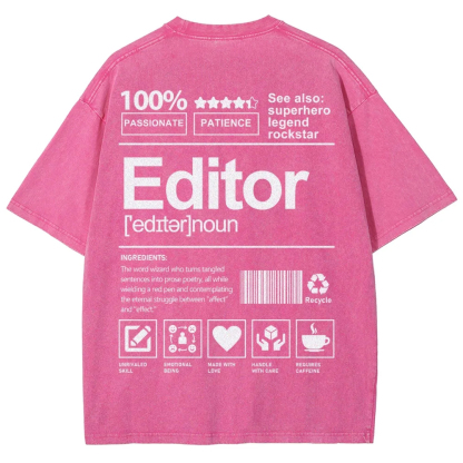 Editor Pattern Washed Vintage Short Sleeves T-Shirt-moweekender