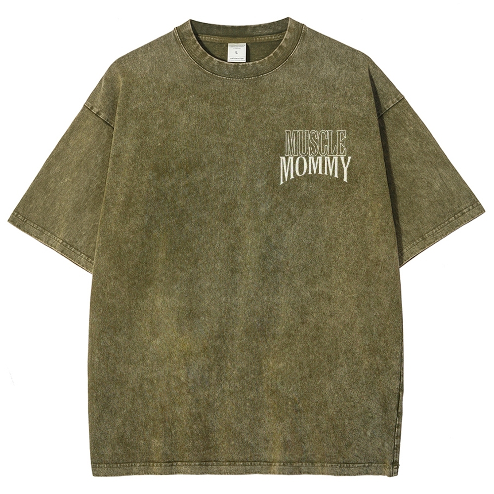 Muscle Mommy Vintage Snowflake Washed T-Shirt-moweekender