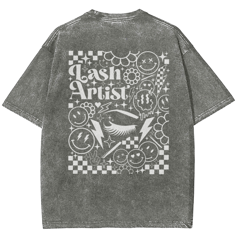 Lash Artist Vintage Snowflake Washed T-Shirt-moweekender