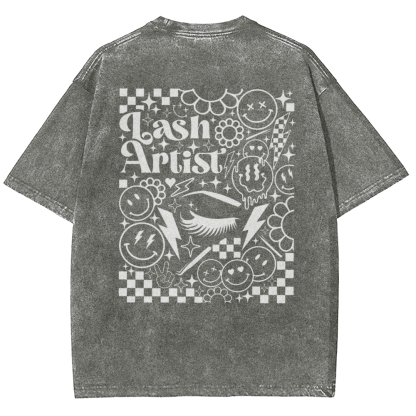 Lash Artist Vintage Snowflake Washed T-Shirt-moweekender