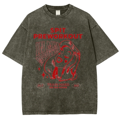 Spit Preworkout Vintage Snowflake Washed T-Shirt-moweekender