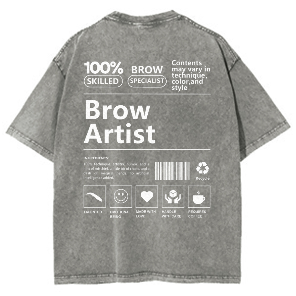 Brow Artist Vintage Snowflake Washed T-Shirt