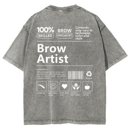Brow Artist Vintage Snowflake Washed T-Shirt