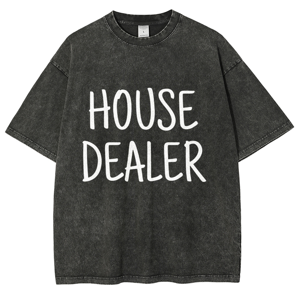 house dealer Unisex Fit Washed T-Shirt-moweekender