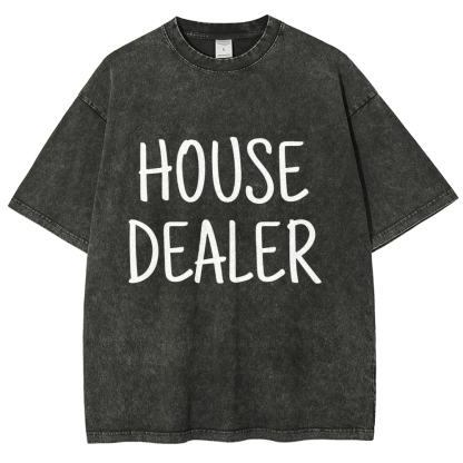 house dealer Unisex Fit Washed T-Shirt-moweekender