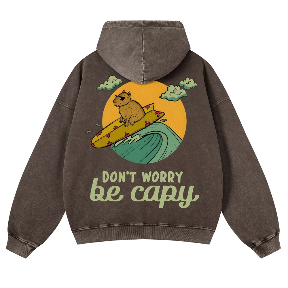 Be Capy Surfing Vintage Washed Hoodie-moweekender