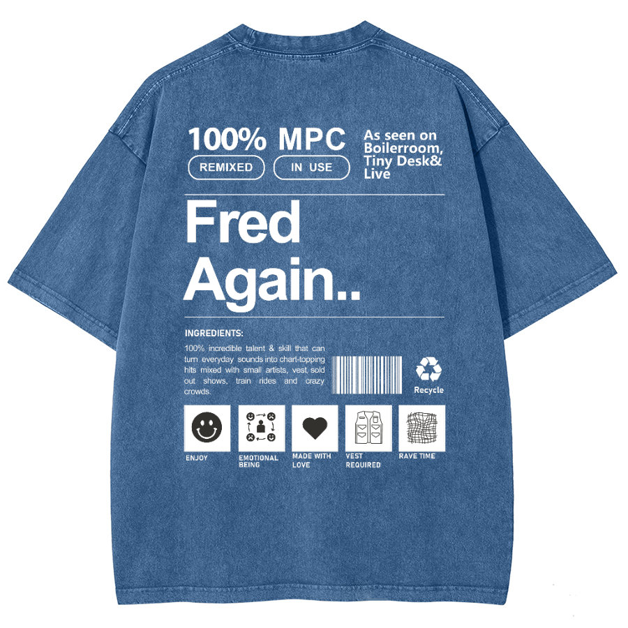 Fred Again Unisex Fit Washed Oversized T-Shirt-moweekender