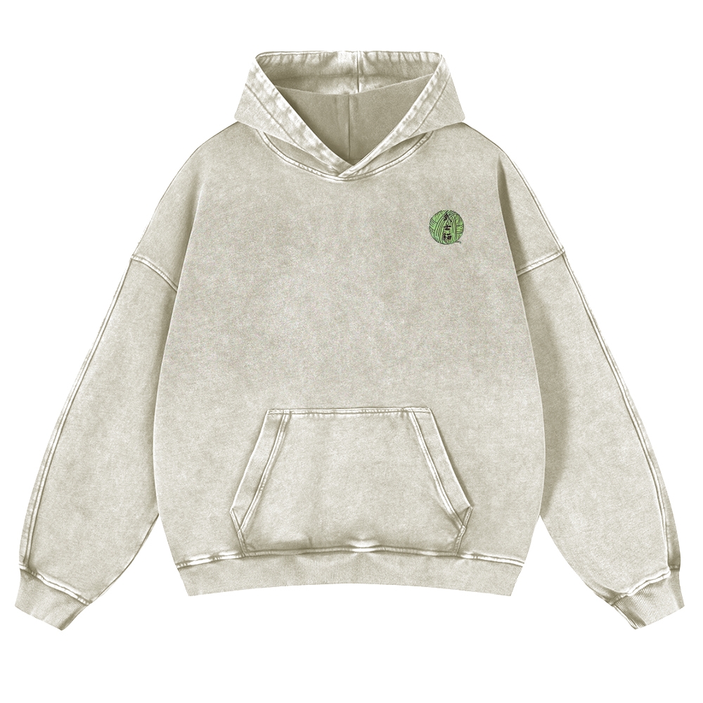 Japan Samurai Cat Vintage Washed Hoodie-moweekender