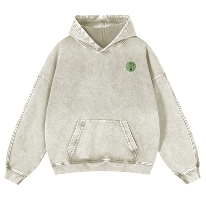Japan Samurai Cat Vintage Washed Hoodie-moweekender