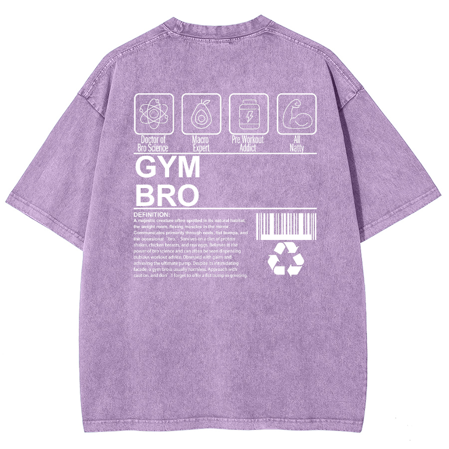 Gym Bro Unisex Fit Washed Oversized T-Shirt-moweekender