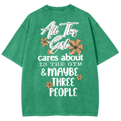 Cares About Is The Gym Unisex Fit Washed T-Shirt-moweekender