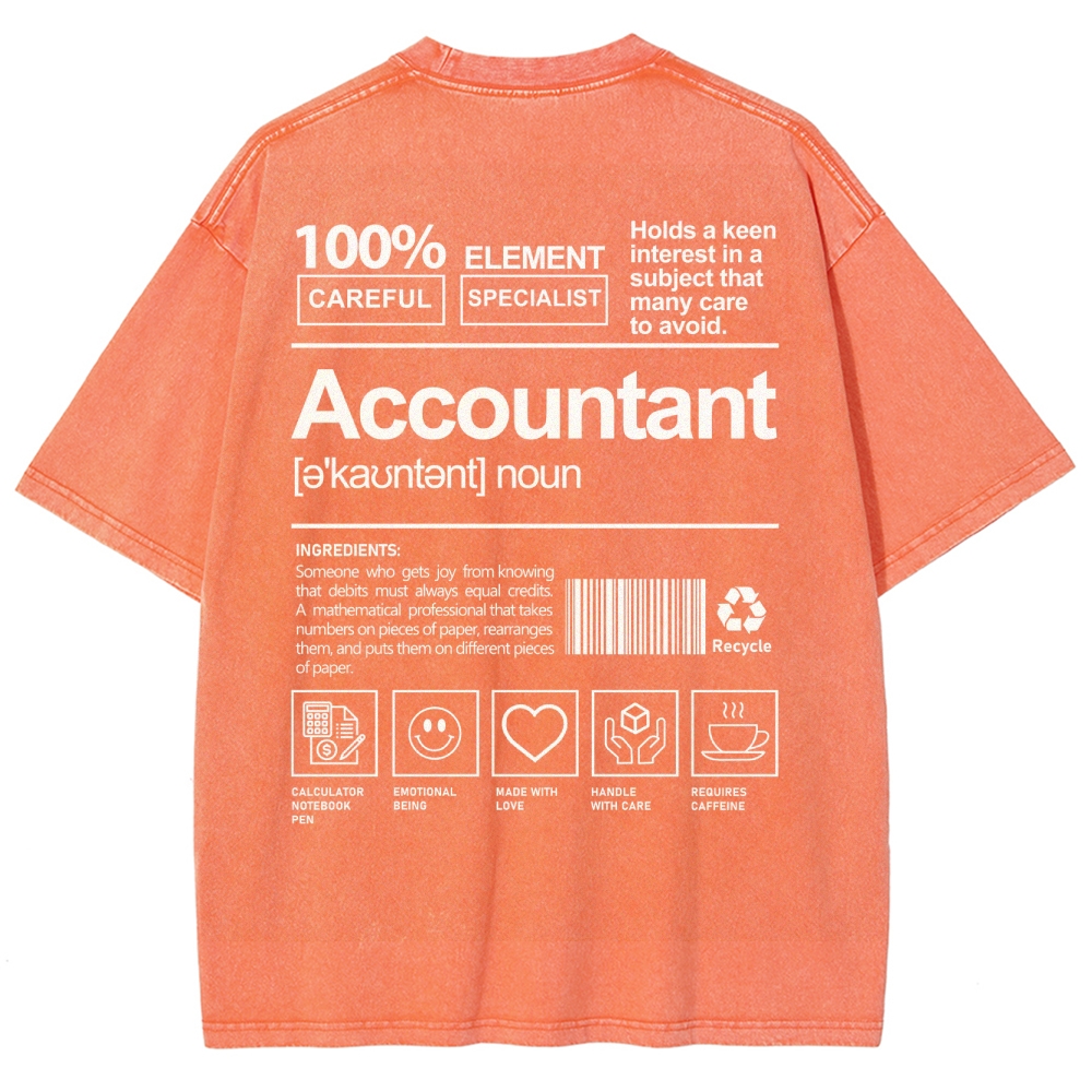 Accountant Unisex Fit Washed T-Shirt-moweekender