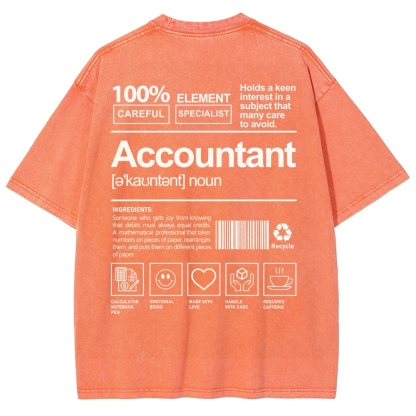 Accountant Unisex Fit Washed T-Shirt-moweekender