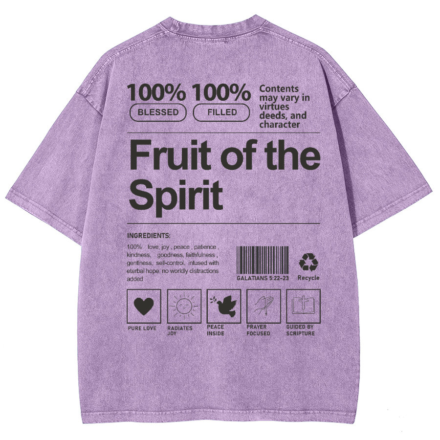 Fruit Of The Spirit Unisex Fit Washed Oversized T-Shirt-moweekender