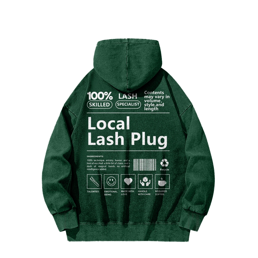 Local Last Plug Washed Long Sleeved Hoodie-moweekender