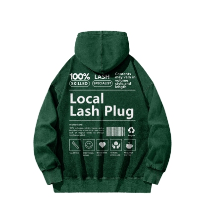 Local Last Plug Washed Long Sleeved Hoodie-moweekender