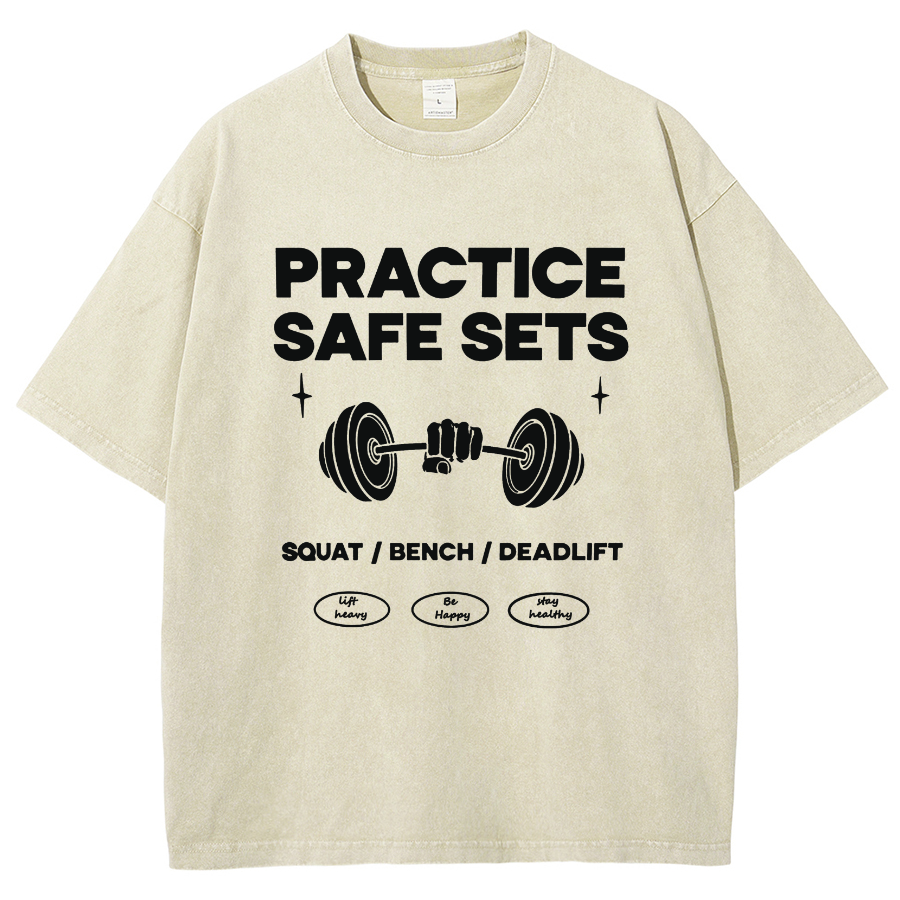 Practice Safe Sets Unisex Fit Washed T-Shirt-moweekender